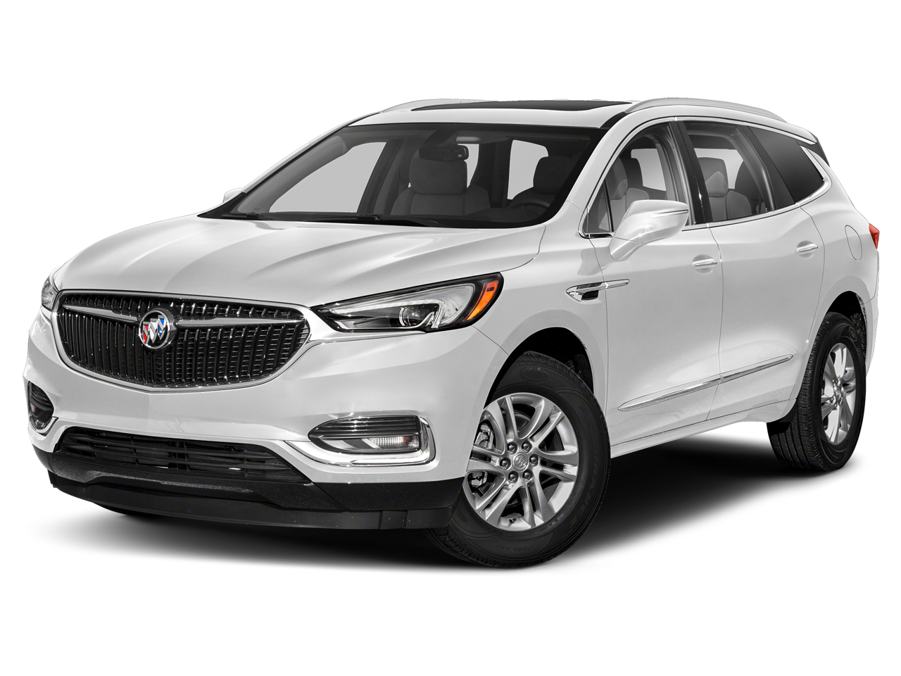 2020 Buick Enclave Essence in White Frost Tricoat — front three-quarter view