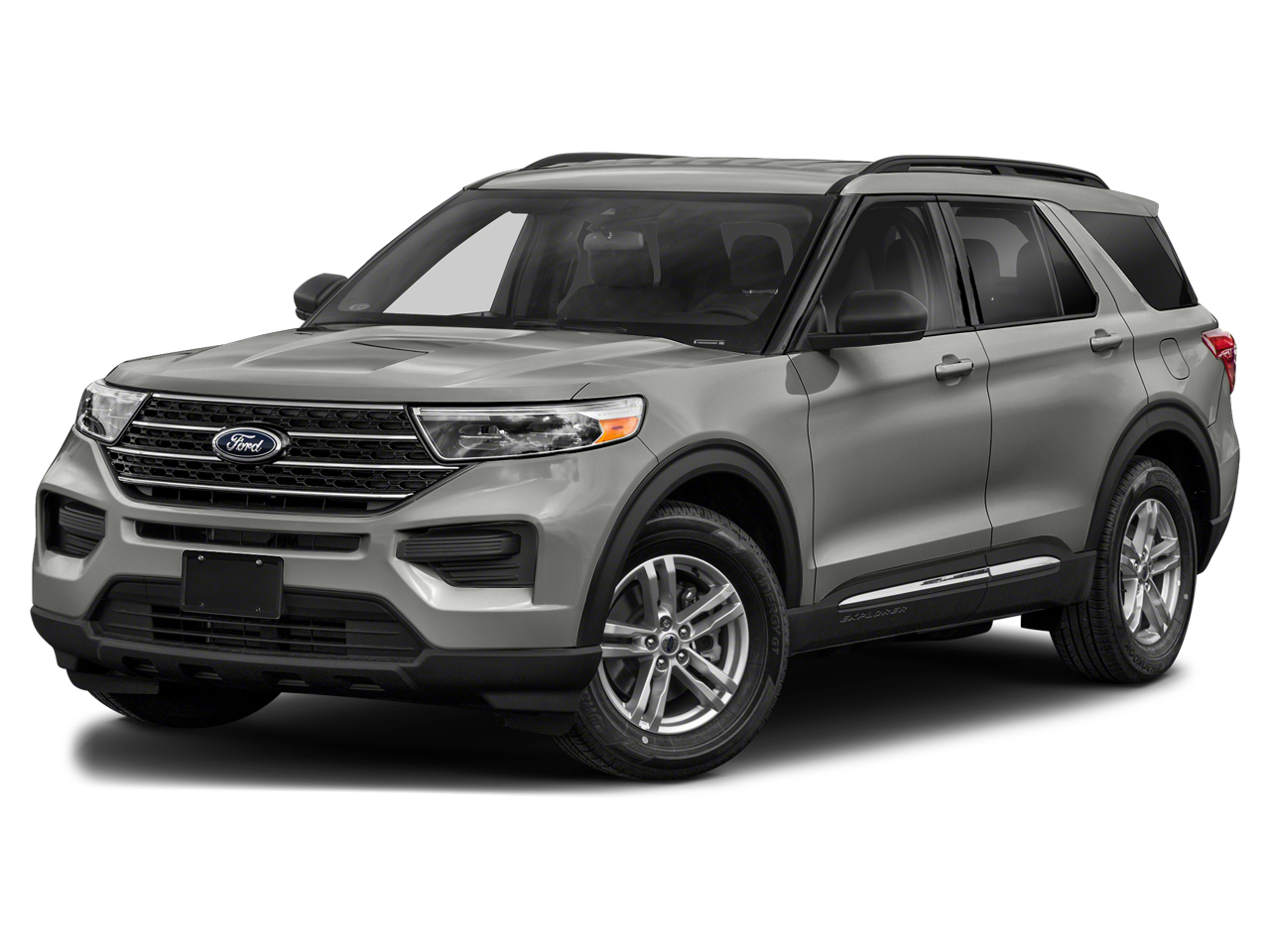 2020 Ford Explorer XLT in Black Metallic — front three-quarter view