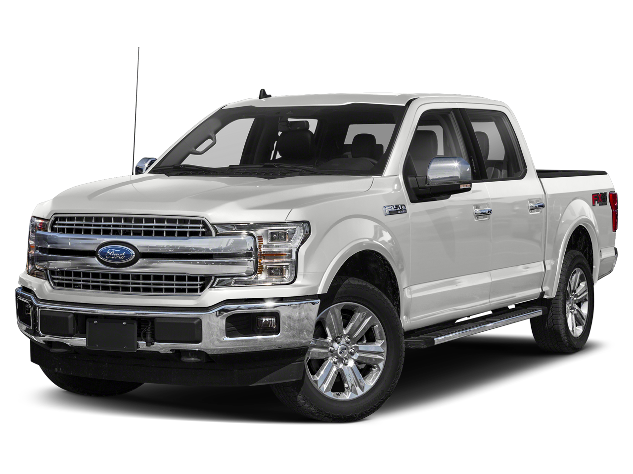 2020 Ford F-150 Lariat in White — front three-quarter view