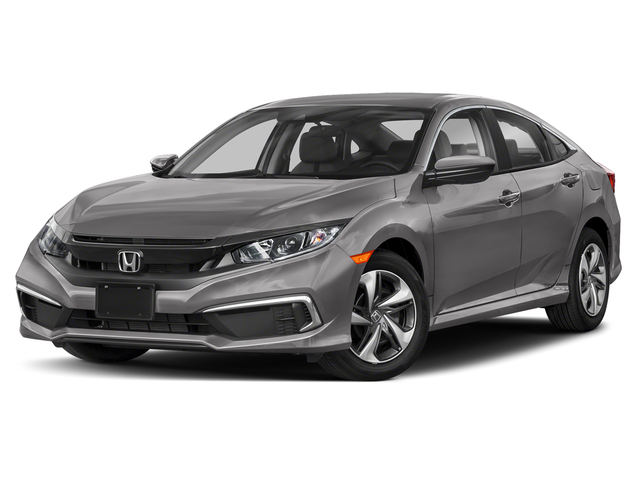 2020 Honda Civic LX in Silver — front three-quarter view