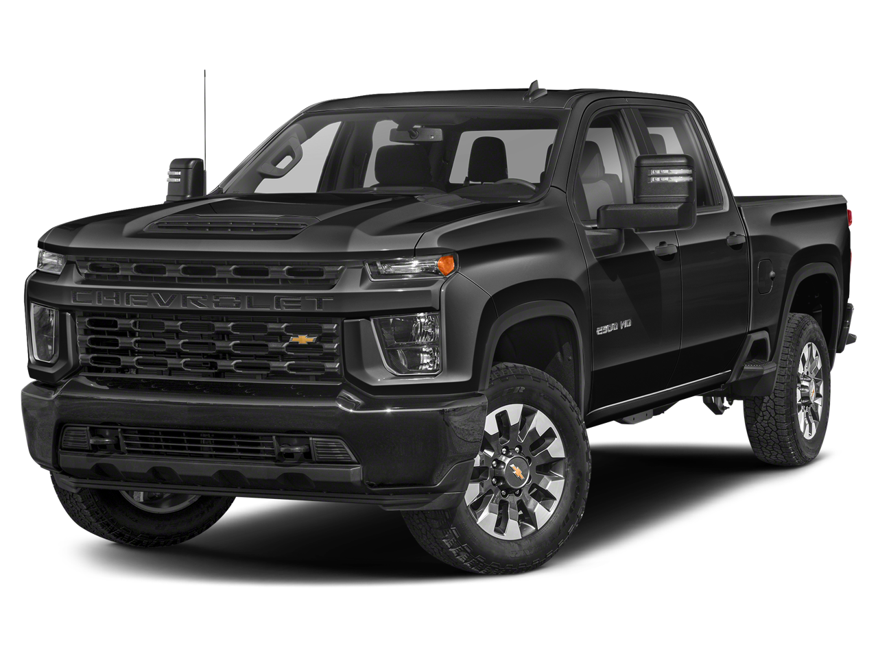 2022 Chevrolet Silverado 2500HD Custom in Black — front three-quarter view