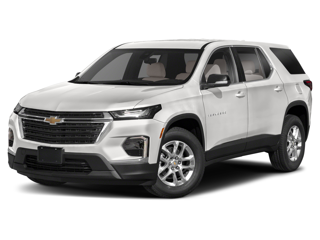 2023 Chevrolet Traverse Premier in White — front three-quarter view