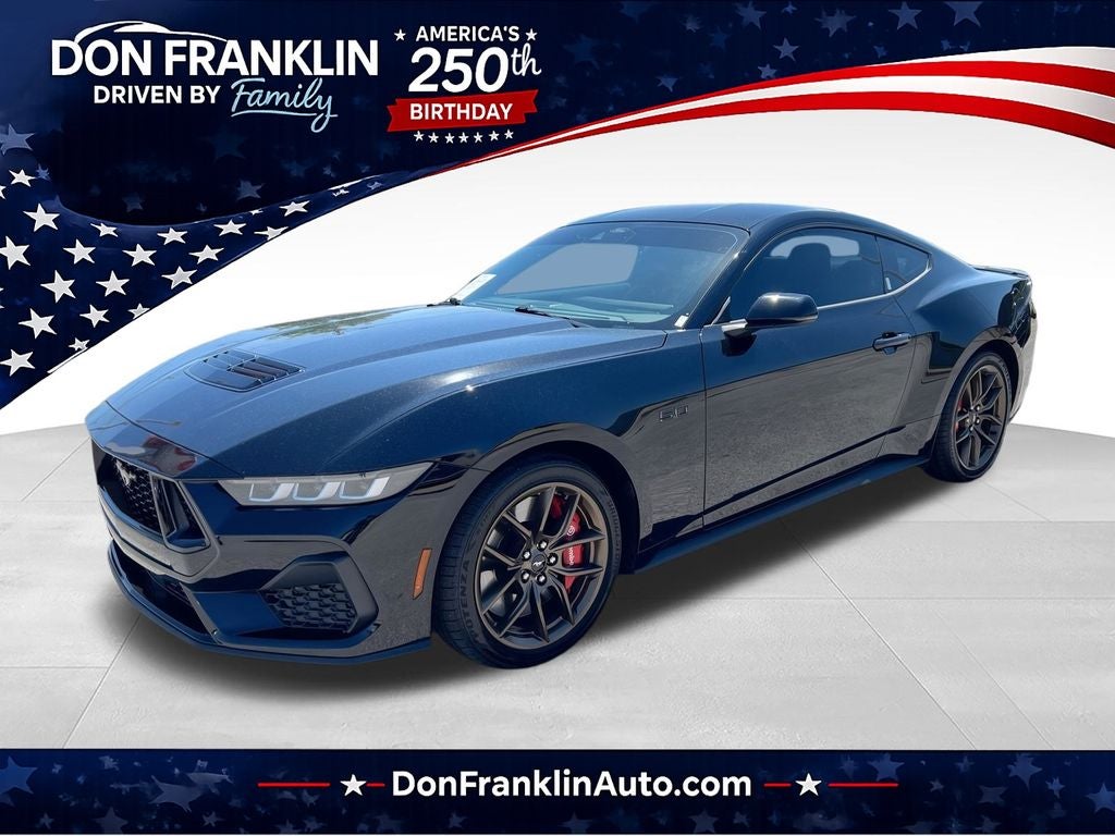 2024 Ford Mustang GT Premium in Shadow Black — front three-quarter view