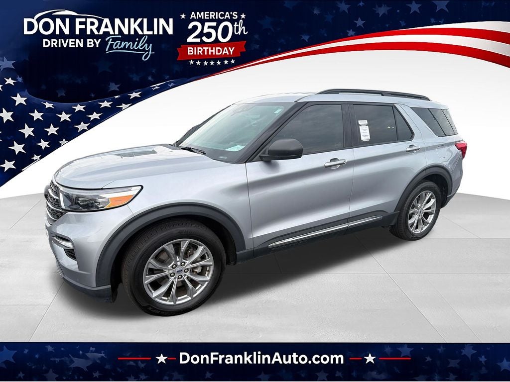 2022 Ford Explorer XLT in Silver Metallic — front three-quarter view