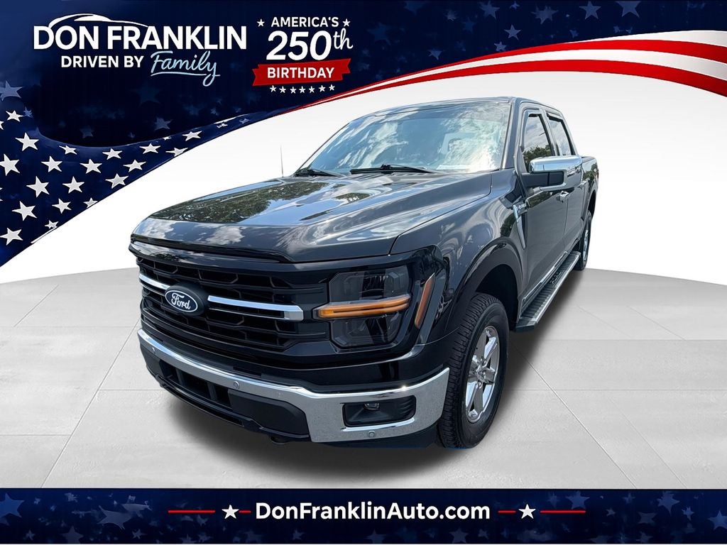 2024 Ford F-150 XLT in Black — front three-quarter view