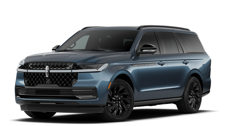 2027 Lincoln Navigator Reserve in Nocturnal Blue Metallic Clearcoat — front three-quarter view